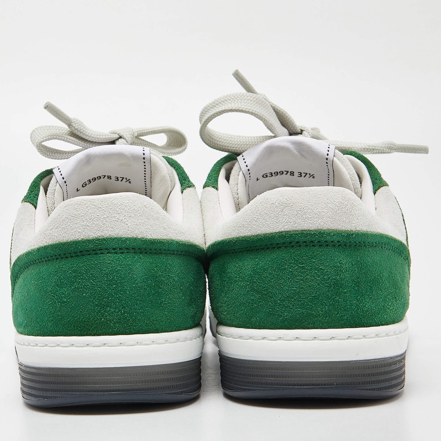 Original Chanel Green/White Suede Low Top Sneakers Size 37.5