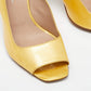 Original Chanel Yellow Patent Leather CC Open Toe Pumps Size 38