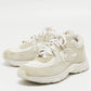 Original Chanel Grey/White Suede and Fabric CC Low Top Sneakers Size 36.5