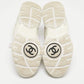 Original Chanel Grey/White Suede and Fabric CC Low Top Sneakers Size 36.5