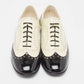 Original Chanel Black/White Patent Interlocking Logo Oxfords Size 38.5