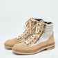 Original Chanel Beige/White Canvas and Suede CC Ankle Boots Size 40