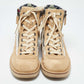 Original Chanel Beige/White Canvas and Suede CC Ankle Boots Size 40