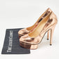 Original Charlotte Olympia Rose Gold Leather Studded Platform Pumps Size 38.5