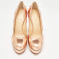 Original Charlotte Olympia Rose Gold Leather Studded Platform Pumps Size 38.5