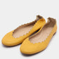 Original Chloe Yellow Leather Scalloped Ballet Flats Size 35