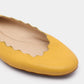 Original Chloe Yellow Leather Scalloped Ballet Flats Size 35