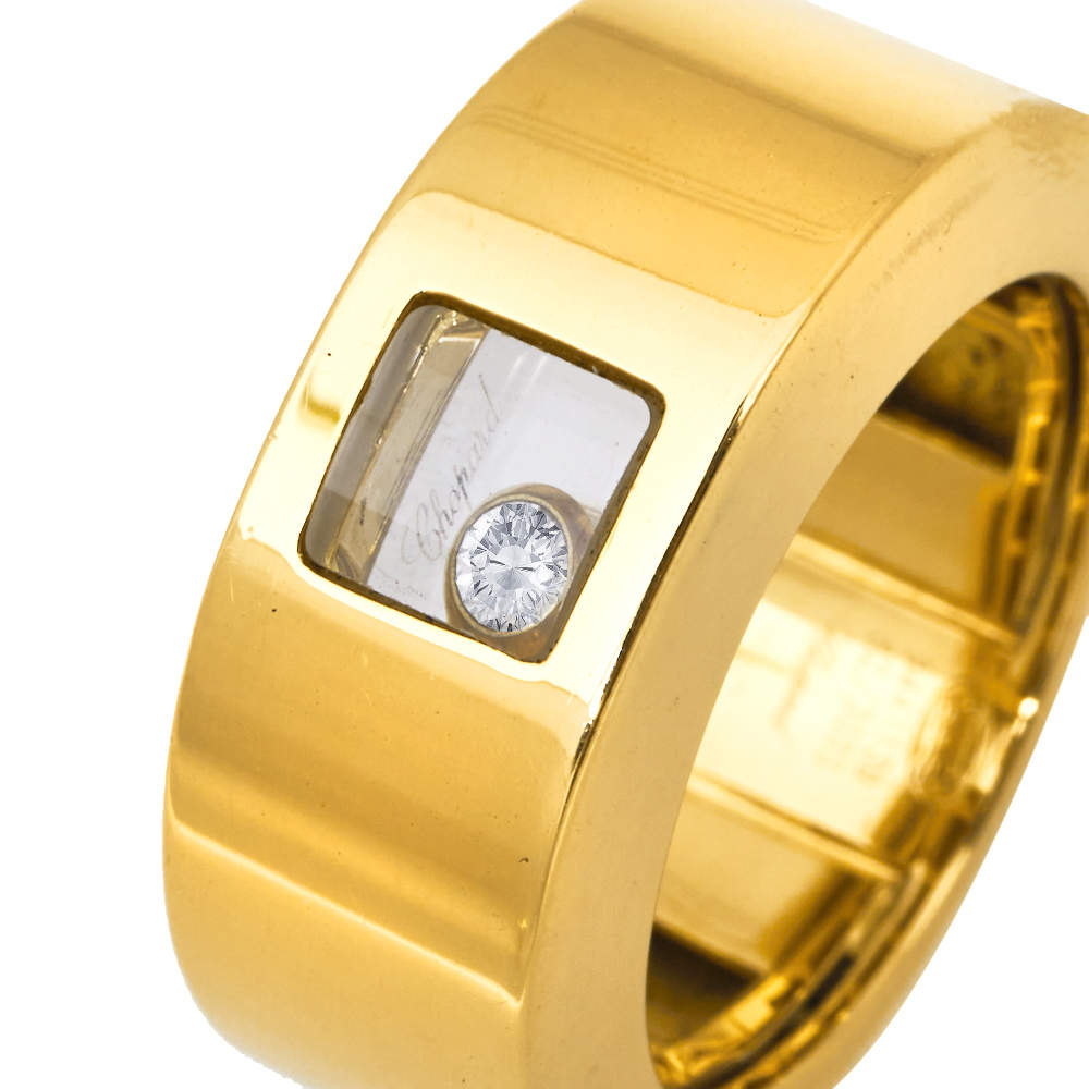 Original Chopard Happy Diamonds 18K Yellow Gold Band Ring 52