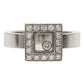 Original Chopard Happy Diamonds Icon Diamond White Gold Square Ring Size 52