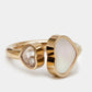 Original Chopard Happy Hearts Mother of Pearl Diamond 18k Rose Gold Ring Size 49