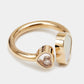 Original Chopard Happy Hearts Mother of Pearl Diamond 18k Rose Gold Ring Size 49