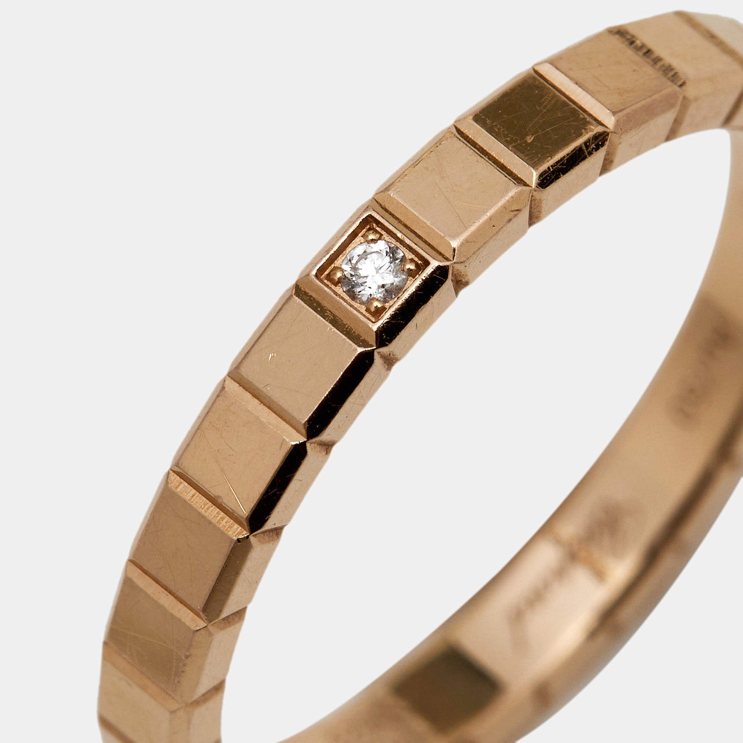 Original Chopard Ice Cube Diamond 18k Rose Gold Band Ring Size 52