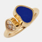 Original Chopard Happy Hearts Lapiz Lazuli Diamond 18k Rose Gold Ring Size 50