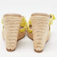 Original Christian Louboutin Yellow Fabric Delfin Espadrille Wedge Sandals Size 37 (Never Used)