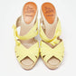 Original Christian Louboutin Yellow Fabric Delfin Espadrille Wedge Sandals Size 37 (Never Used)