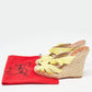 Original Christian Louboutin Yellow Fabric Delfin Espadrille Wedge Sandals Size 37 (Never Used)