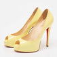 Original Christian Louboutin Yellow Patent Leather Very Prive Pumps Size 37.5