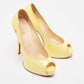 Original Christian Louboutin Yellow Patent Leather Very Prive Pumps Size 37.5