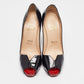 Original Christian Louboutin Black Patent Leather Carroseria Peep Toe Pumps Size 39