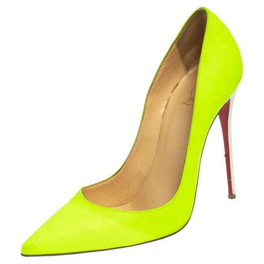 Original Christian Louboutin Green/White Leather So Kate  Pumps Size 40.5