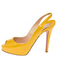 Original Christian Louboutin Yellow Patent Leather Peep Toe Platform Slingback Sandals Size 36