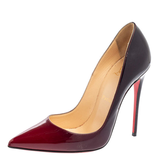 Original Christian Louboutin Two-Tone Patent Leather So Kate Pumps Size 38