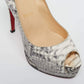 Original Christian Louboutin Grey/White Python Altadama Peep Toe Platform Pumps Size 37