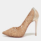 Original Christian Louboutin Rose Gold Lace and Mesh Follies Pumps Size 39