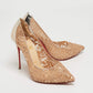 Original Christian Louboutin Rose Gold Lace and Mesh Follies Pumps Size 39