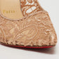 Original Christian Louboutin Rose Gold Lace and Mesh Follies Pumps Size 39