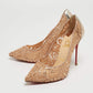 Original Christian Louboutin Rose Gold Lace and Mesh Follies Pumps Size 39