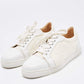 Original Christian Louboutin White Fabric And Leather Vieira Orlato Trainers Sneakers Size 36.5