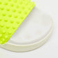 Original Christian Louboutin Neon Yellow Leather Spikes Pool Fun Flat Slides Size 40