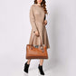 Original Cole Haan Brown Leather Vintage Valise Novelty Kendra Tote