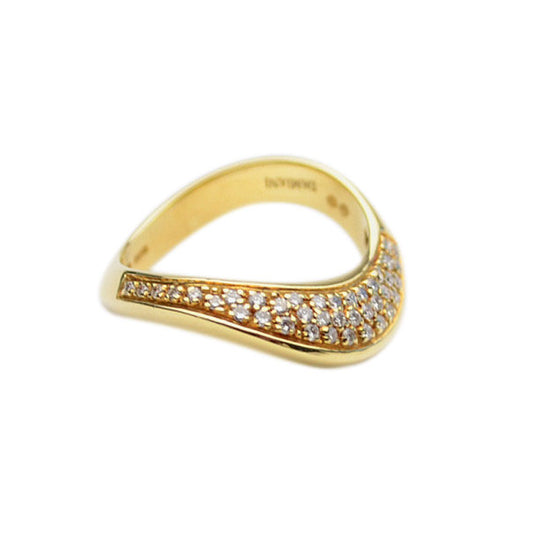 Original Damiani 18KT Yellow Gold Diamond "Dunes" Ring Size 54.5