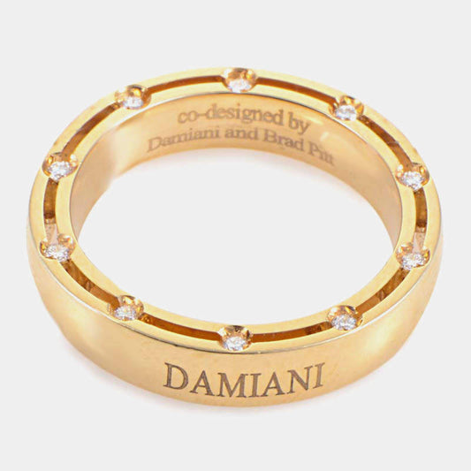 Original Damiani D.Side Brad Pitt 18K Yellow Gold 20 Diamonds Band Ring US 4.2