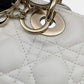 Original Dior  White Lambskin Lady Dior Handbag Size Medium