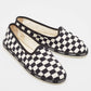 Original Dior White/Black Canvas Checkered Print Ballet Flats Size 40