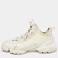 Original Dior White/Cream Leather and Fabric D-Connect Sneakers Size 38