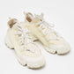 Original Dior White/Cream Leather and Fabric D-Connect Sneakers Size 38