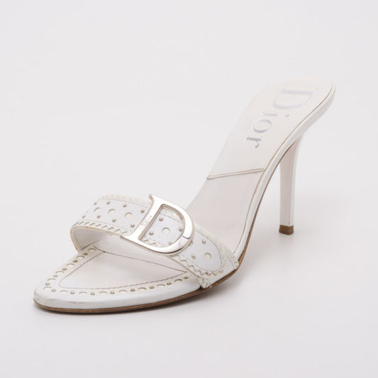 Original Dior White Logo Slides Size 36