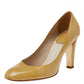 Original Dior Yellow Patent Leather Round Toe Pumps Size 37