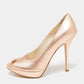 Original Dior Rose Gold Leather Peep toe Platform Pumps Size 35.5