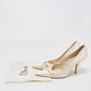 Original Dior Off White Satin Bow Pointed Toe Pumps Size 39.5