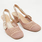 Original Dior Rose Gold Cannage Mesh Moi Slingback Pumps Size 38.5