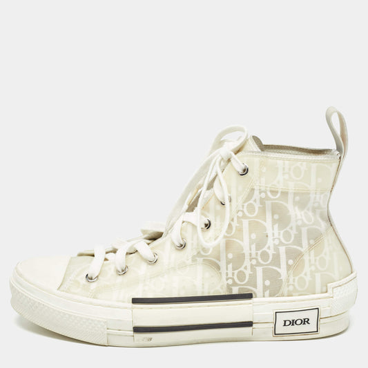 Original Dior White Mesh and Rubber B23 High Top Sneakers Size 39