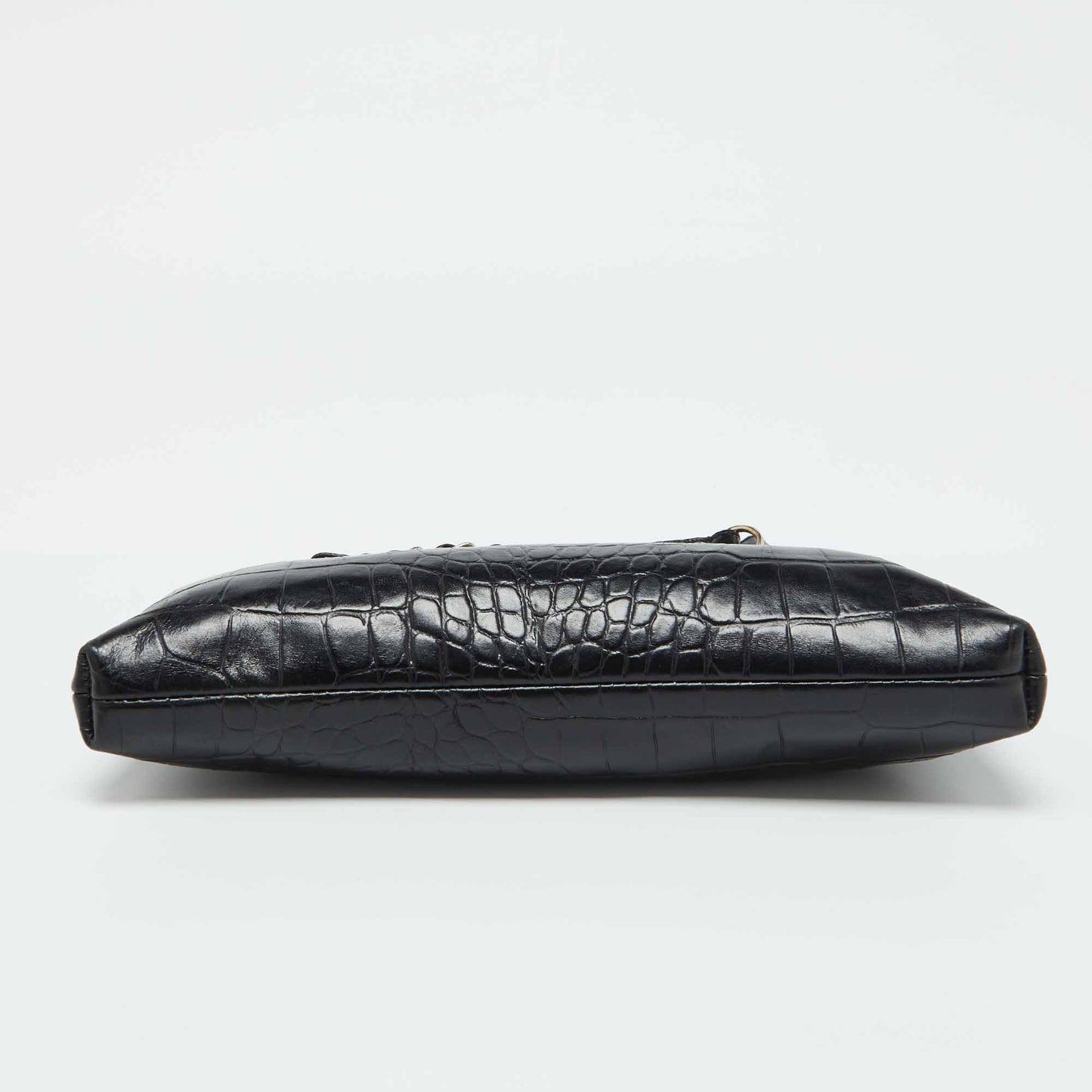 Original DKNY Black Croc Embossed Leather Shoulder Bag