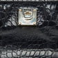 Original DKNY Black Croc Embossed Leather Shoulder Bag