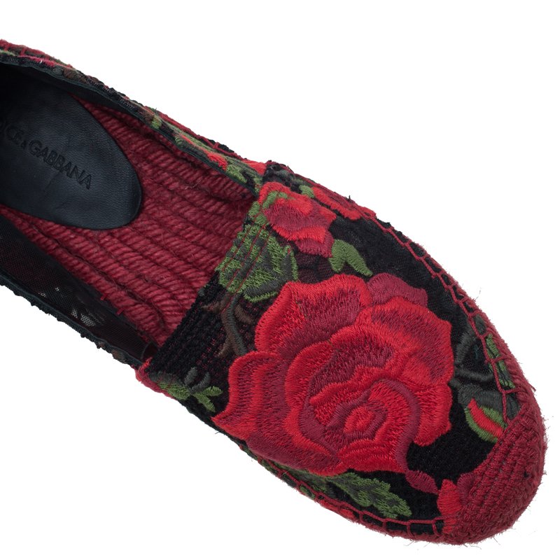 Original Dolce and Gabbana Rose Lace Macrame Espadrilles Size 39