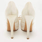 Original Fendi White Satin Deco Bow Peep Toe Platform Pumps Size 39